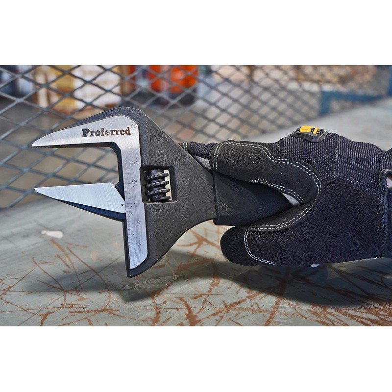 Proferred Plumbing Adjustable Wrench, Black Phosphate Finish, 4 Available Size