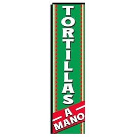 Tortillas A Mano Rectangle Banner for Mexican Spanish food Restaurant Advertising signs, Outdoor Swooper Rectangle 3x12ft Replacement Flag Only