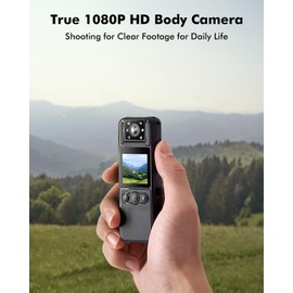 BOBLOV A26 Small Body Camera: 1080P 128GB Personal Mini Body Cams with Rotation Lens, Tripod, Up to 6 Hrs Video Recording, for Service, Delivery, Collect Evidence (with 128 GB TF Card)