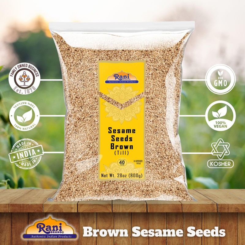 Rani Sesame Seeds Whole Brown, Raw (Till) 28oz (800gm) ~