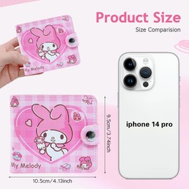 FYDZBSL My Meelody Wallets Anime Cartoon Purse Cute Foldable Purse with Small PU Wallet Cartoon Character Bifold Wallet Birthday Gifts