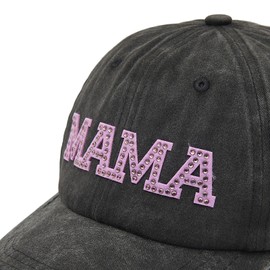 QNGEY Mama Hats for Women, Gifts for Mom, New Mom, Mom to Be, Sequin Hat Mama Gifts for Mothers Day Baseball Cap Hats Black