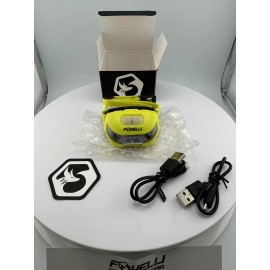 Foxelli USB Rechargeable Headlamp, White & Red Flashlight w/ Strobe