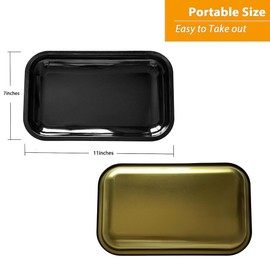 LOSTABA Rolling Tray with Magnetic Lid, Rolling Trays with Cover, Metal Tray with Cover. Come with Sticker (11”x7”)…