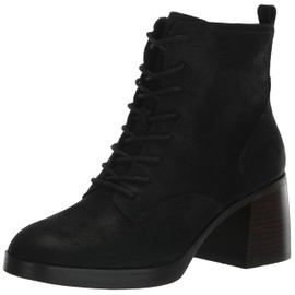 Lucky Brand Women's Qiama Lace-Up Bootie Ankle Boot, Black, 8.5
