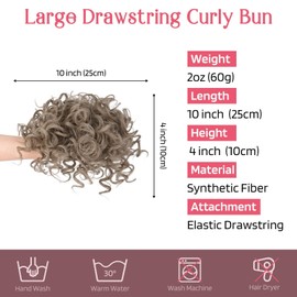 AOWVUTS Messy Bun Hair Pieces Hair Scrunchies Tousled Updo Elastic Hair Bun Hair Piece Synthetic Donut Updo Hairpieces Hair Bun Extensions Updo Ponytail Hair Chignons (Light Brown Mix Natrual Blonde)