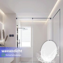 NUODIFAN LED Ceiling Light, 18 W Ceiling Light, IP65 Bathroom Ceiling Light, Ultra Thin White, 6500 K Waterproof, 1800 LM Round Ceiling Light, Flicker-Free Lamp, LED Lamps