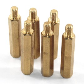 6pcs M5x50+7 Hex Copper Column Brass Screw Computer Motherboard Spacer Hex Screw Column