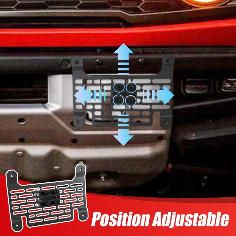 Front License Plate Holder Mount Compatible with 2021-2025 Ford Bronco