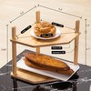 WooFawn 2-Tier Expandable Bamboo Corner Shelf - Dish/Plate Organizer for