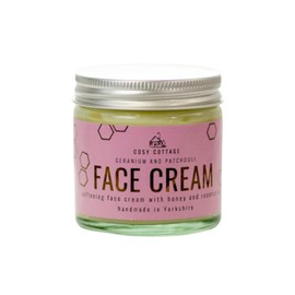 Cosy Cottage Honey and Rosehip Oil Natural Face Cream - 60ml | Geranium and Patchouli | Deeply Nourishing and Hydrating | 100% Natural, Palm Oil Free