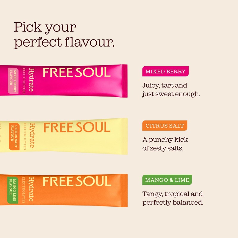 Free Soul Hydrate | Electrolyte Hydration Sachets | Zero Sugar