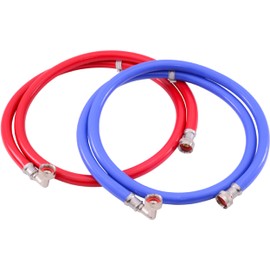 Eastman 6 ft PVC-Wrapped Washing Machine Hose Connectors with Elbows, Pack of 2, 3/4 in FHT x 3/4 in FHT, Braided Stainless Steel, 41180