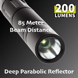 Nightstick Momentary or constant-on MT-120 Mini-TAC Metal LED Flashlight-2 AA, 5.6-Inch, Black