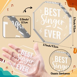 WATINC Appreciation Gifts Award for Singer - Thank You Singers Gifts for Music Lovers, Acrylic Music Vocalist Plaque Table Sign, Songster Centerpiece Desk Accessories for Birthday Thanksgiving Day