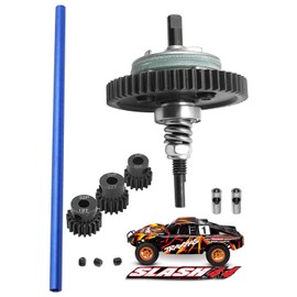 Center Driveshaft 6855 & Complete Slipper Clutch 6878 Metal Differential Gear with 32 Pitch 15T/17T/19T Pinions Gear Set for 1/10 Traxxas Slash 4X4 VXL/Platinum/Ultimate,Navy Blue