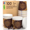 100 Paper Coffee Glasses 65ml PubCUP with Paper Lids Eco-Friendly