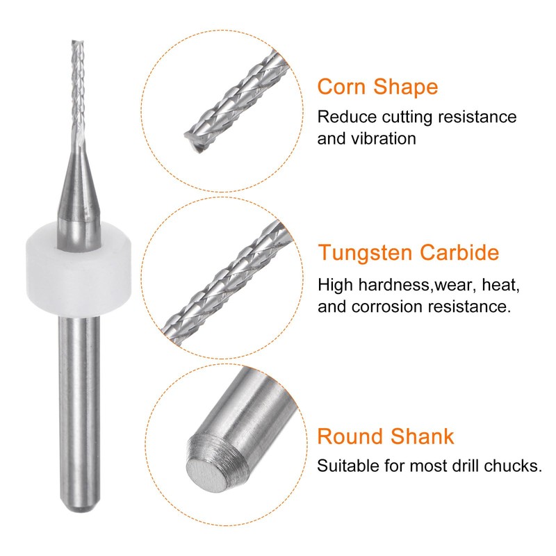 sourcing map 10pcs End Mill Bits 1mm Solid Carbide CNC