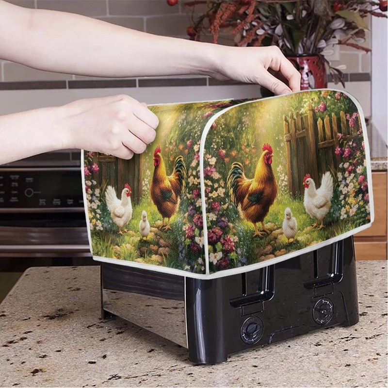 Rerteryuro Toaster Cover 4 Slice Chicken Dust-proof Small Appliance Covers