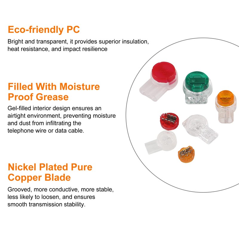 Wire Connectors Assortment Kit 251pcs, Waterproof Gel-Filled IDC Network Cable