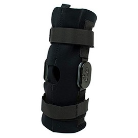 Rolyan 82340 Hinged Knee Wrap Brace, 1/8" Thick, Size X-Large, Black