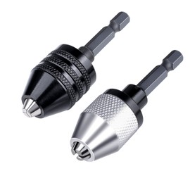 LONKER 1/4 Inch Hex Shank Keyless Drill Chuck Quick Change Adapter Converter drill adapter (0.3-6.5mm 0.3-3.6mm)