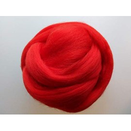 Bright Shades* 100% Merino Wool Giant Yarn Extreme Arm Knitting Felting Wool Tops Roving Bulky (150g, Poppy Red)