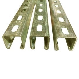 1-5/8" x 1-5/8" x 72 inches (3 Pack), Gold Galvanized Steel, Slotted Strut Channel, 12 Gauge