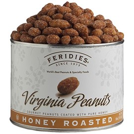 FERIDIES Super Extra Large Honey Roasted Virginia Peanuts - 18oz Vacuum Can
