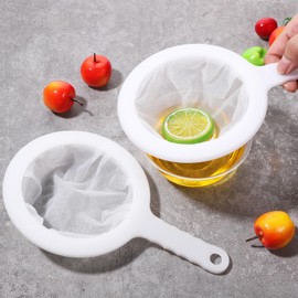 2PCS Mesh Filters, 100/200 Mesh Filter Strainer Nylon Fine Strainer for Milk Juice Pulp Oil Wine Cheese Whey Grease Coffee Suitable for 5 Inch Filter