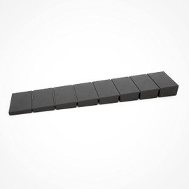 10 x Sossai® Furniture Wedges MKB-100 | Wheel Chocks / Balance Wedges Made of Plastic with Integrated Predetermined Break Points | Colour: Black