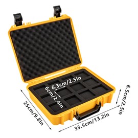 Eapmic 12 Slot Watch Box Travel Case,Heavy Duty Impact Resistant Watch Carry Case,Watches of Various Sizes in a Padlockable Display Box Perfect for Travel and Storage-Extreme Protection