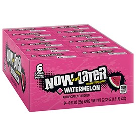 Now and Later Candy, Watermelon Flavor, 0.93 Ounce Bars (Pack Of 24)