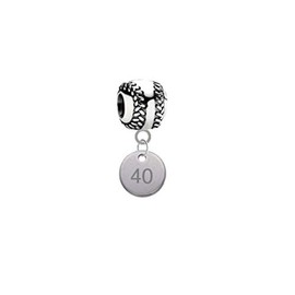 Player Number Baseball Softball 3D Universal European Bracelet Charm (40)