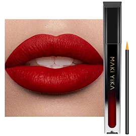 MAKI YIKA- Lápiz labial rojo para mujer, color duradero, sin manchas, transferencia de lápiz labial líquido mate