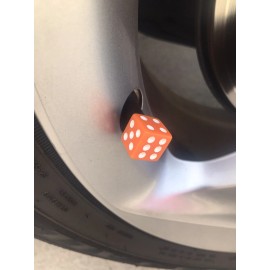 Unbranded 4X Orange Dice Tire Wheel Valve Stem Caps Bicycle Bikes Car Truck Motorcycle