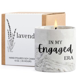 Engagement Gift In My Engaged Era Candle Bride To Be Gifts for Newly Engaged Couples - Engaged Gifts for Her Bridal Shower Bachelorette Gifts for Bride Wedding Gift for Future Mrs Lavender Candle 6 oz