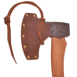 Durable Leather Axe Holster Hatchet Head Cover Axe Sheath Blade Protector Camping Tool (Blade D: 4 3/8" ~ 4 7/8", Brown)