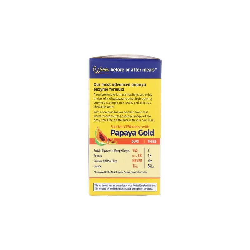 Enzymedica Papaya Gold, Enzimas Con Papaya Orgánica
