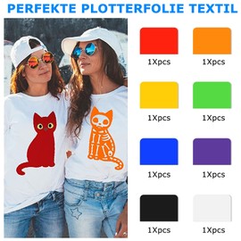 Heat Transfer Vinyl, 8 Pcs Iron on Vinyl for T Shirts- Assorted Color HTV Vinyl Roll Permanent Transfer Tape Sheets for DIY Heat Vinyl Design (30cm X 21cm)