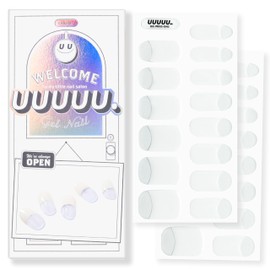 UUUUU. Semi Cured Gel Nail Strips (Solid Color) - 100% Real Gel, Long-Lasting & Easy to Apply & Remove, works any UV/LED Lamps - Spring 2025, Nail inspo,Nail Art Stickers (UGN126 Deep French White)