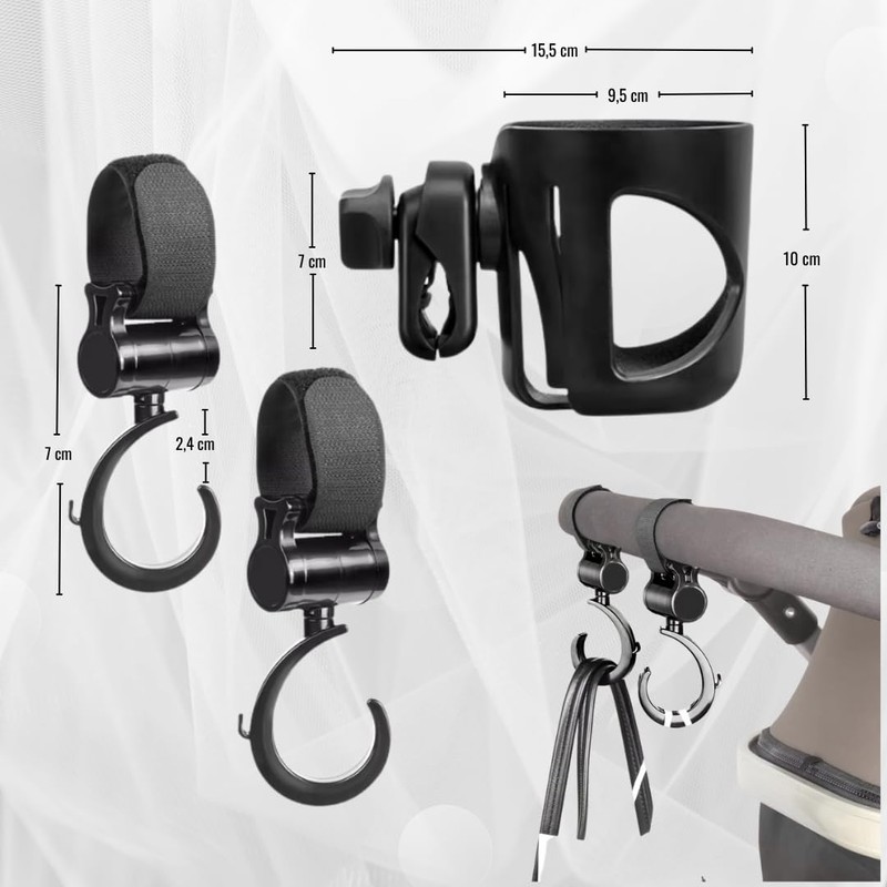 MC MICUS - Stroller Drink Holder, Universal Stroller Accessories, Stroller