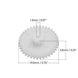 Bettomshin Plastic Gear 38102B 0.5 Modulus Pulley Belt Shaft Robot RC Motor Hand DIY Mechanical Parts Kit White 10pcs
