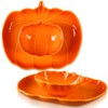 Tioncy 4 Pcs Pumpkin Shaped Bowls and Plates Set Fall