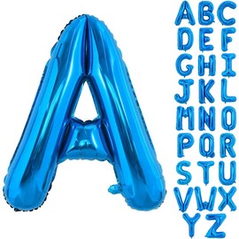 TONIFUL 40 Inch Large Blue Letter A Balloons Giant Alphabet Letter Balloons,Foil Mylar Big Balloons for Birthday Party Anniversary New Year Graduation Supplies Decorations