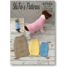 Knitting Pattern for Dogs Jumper, 4 Sizes Included, Aran Yarn, Sizes are X Small, Small, Medium and Large, Dog Sweater Aran Yarn Knitting Pattern, Book, Booklet, Book, Instructions, KP686
