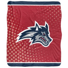Stony Brook University Blanket, 50"x60" Logo Dots Silky Touch Sherpa Back Super Soft Throw Blanket