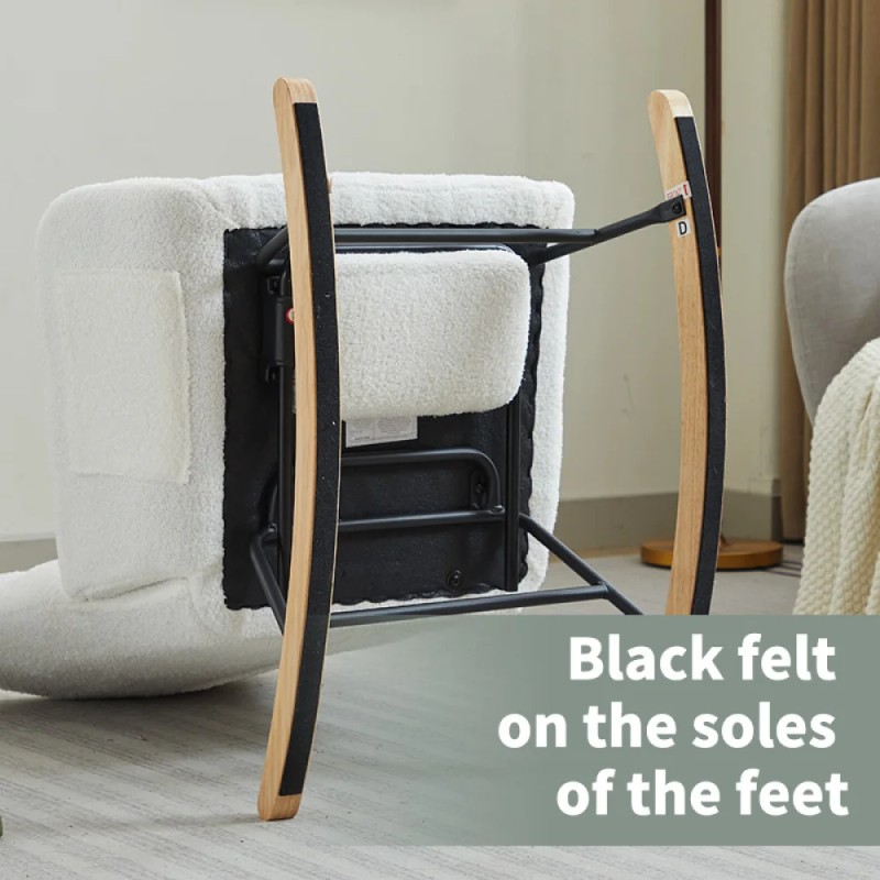 Modern Nursery Rocking Chair, Upholstered Glider Chair with High Backrest,