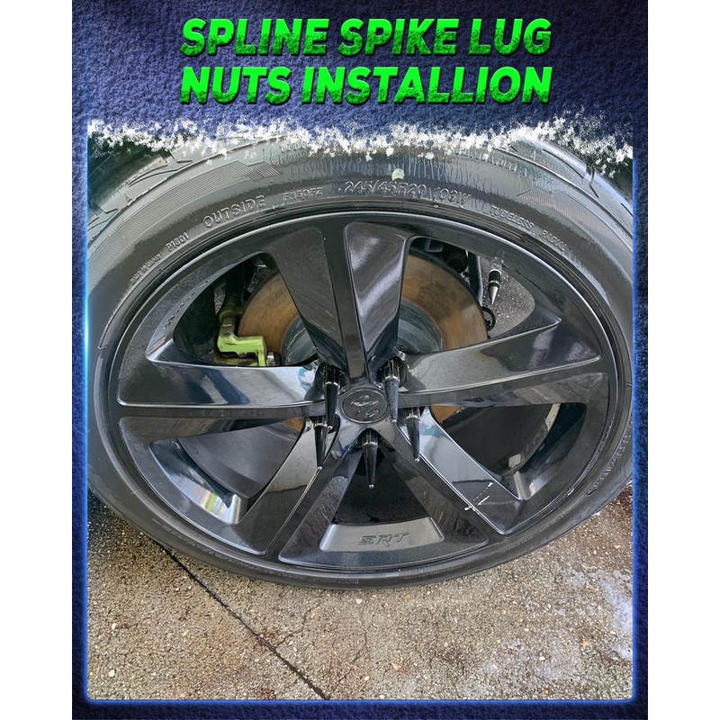 14x1.5 Spline Spike Lug Nuts for 6 Lug Stud Truck