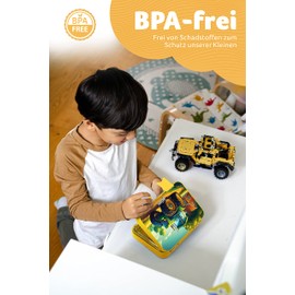 Jarlson® Toni Lunch Box for Children with 6 Compartments – Lunch Box – Bento Box Leak-Proof – Lunch Box for Nursery and School – Girls and Boys – Lunch Box, Snack Box (Tractor)